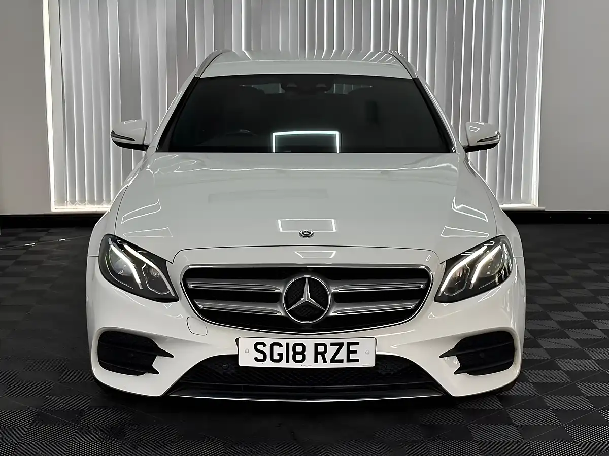 Used 2018 Mercedes-Benz E Class AMG Line White - Interior and Exterior details 7
