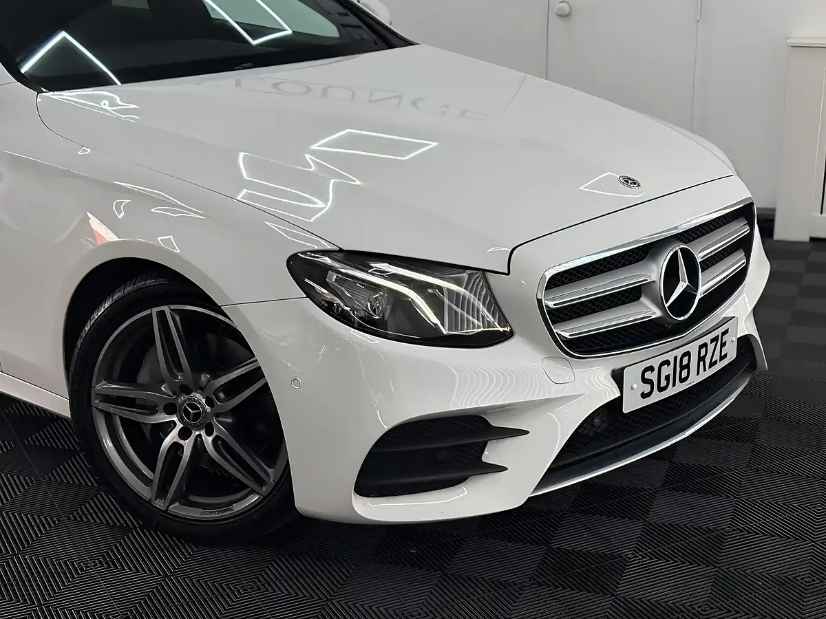 Used 2018 Mercedes-Benz E Class AMG Line White - Interior and Exterior details 9