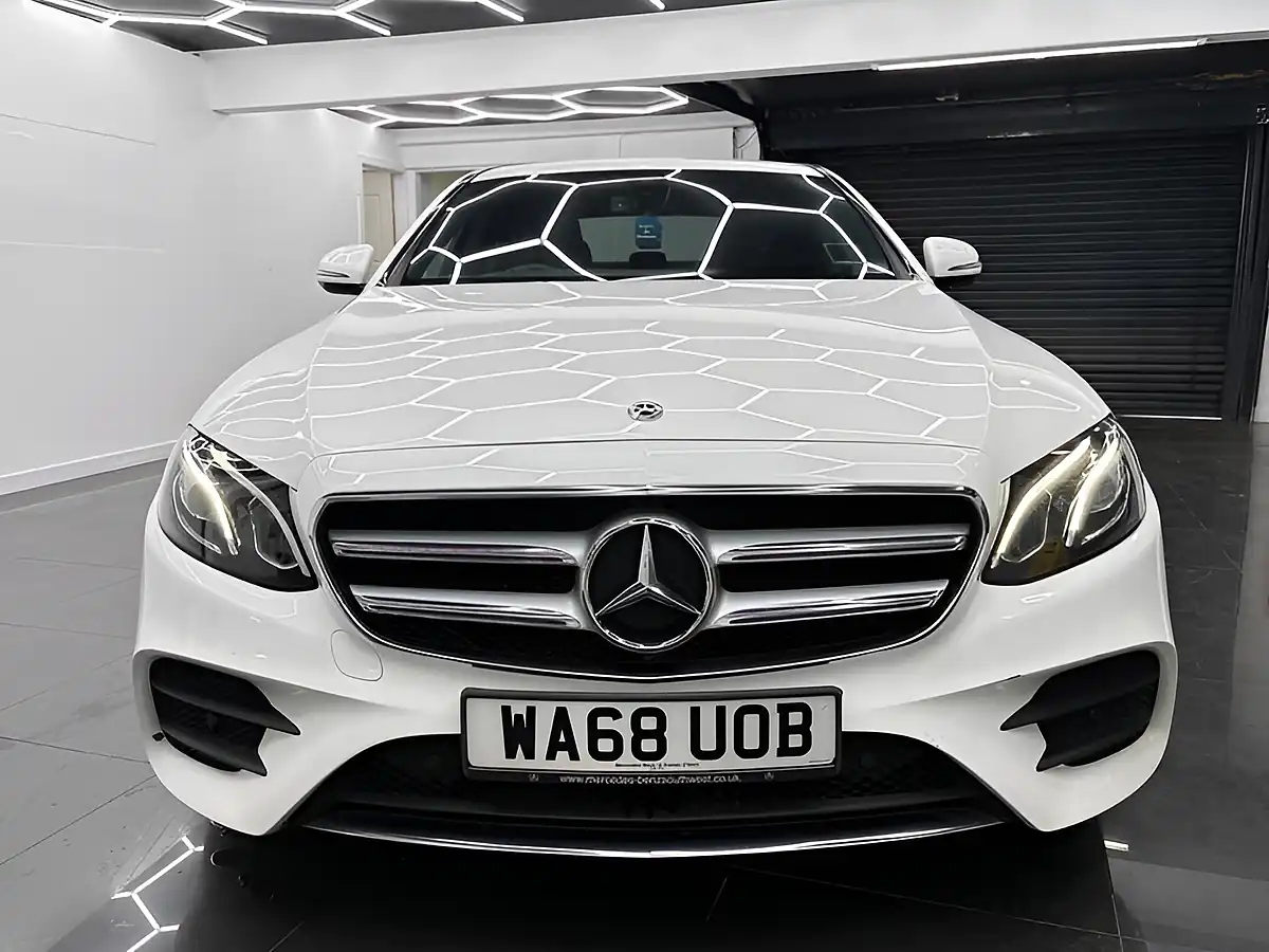 Used 2018 Mercedes-Benz E Class AMG Line White - Interior and Exterior details 3