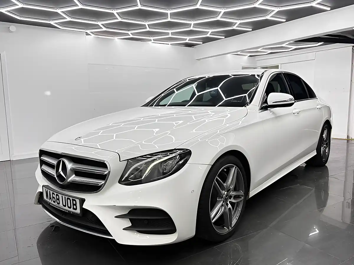Used 2018 Mercedes-Benz E Class AMG Line White - Interior and Exterior details 4