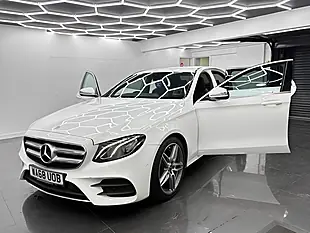 Used 2018 Mercedes-Benz E Class AMG Line White - Interior and Exterior details 7