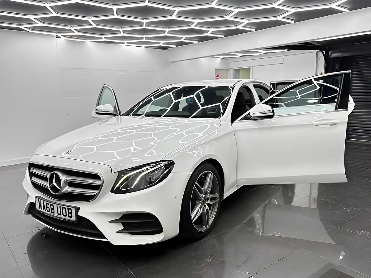 Used 2018 Mercedes-Benz E Class AMG Line White - Interior and Exterior details 7