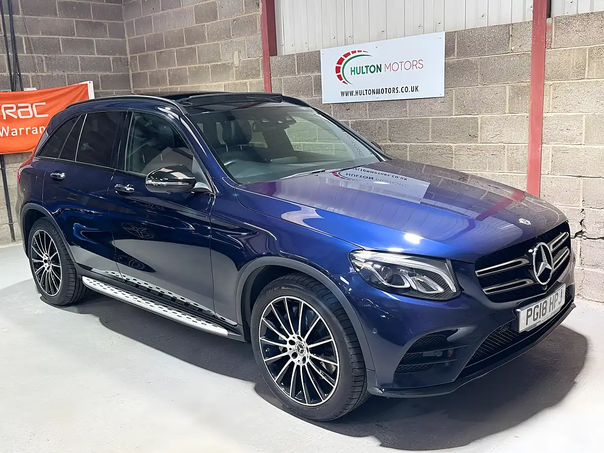 Used 2018 Mercedes-Benz Glc AMG Line Premium Plus Blue - Front View