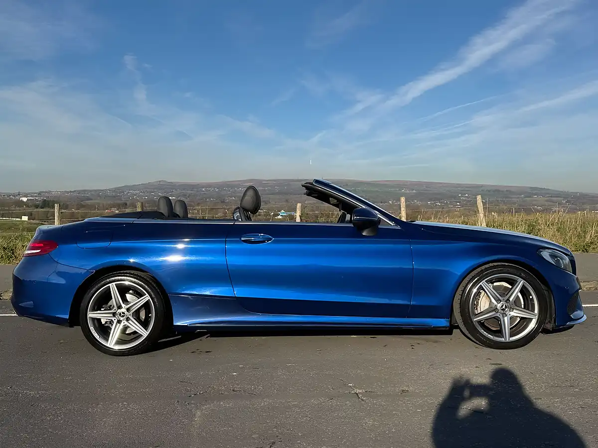 Used 2018 Mercedes C220 AMG Line Premium Plus Cabriolet Azure Blue - Interior and Exterior details 10