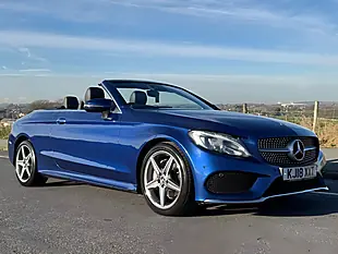Used 2018 Mercedes C220 AMG Line Premium Plus Cabriolet Azure Blue - Interior and Exterior details 3