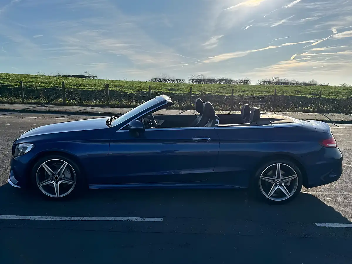 Used 2018 Mercedes C220 AMG Line Premium Plus Cabriolet Azure Blue - Interior and Exterior details 8