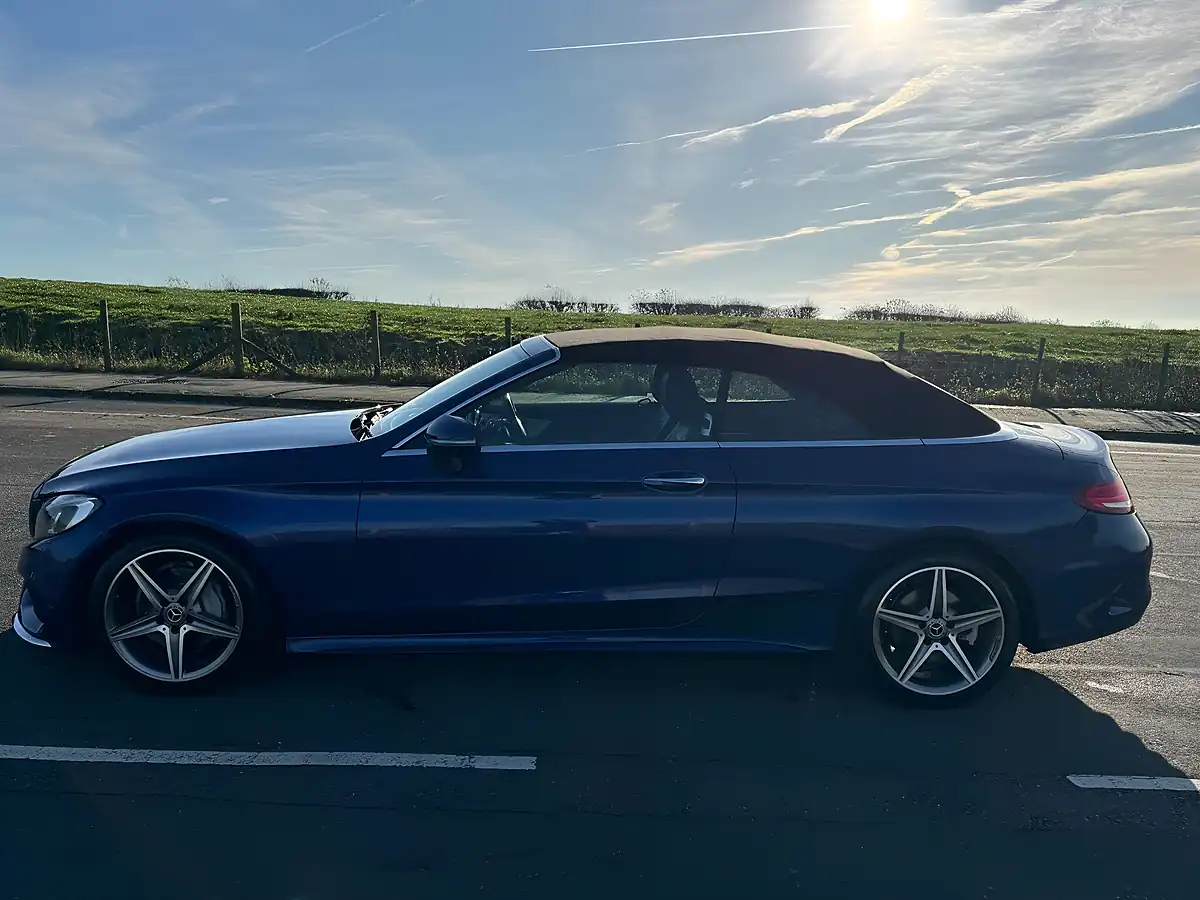Used 2018 Mercedes C220 AMG Line Premium Plus Cabriolet Azure Blue - Interior and Exterior details 9
