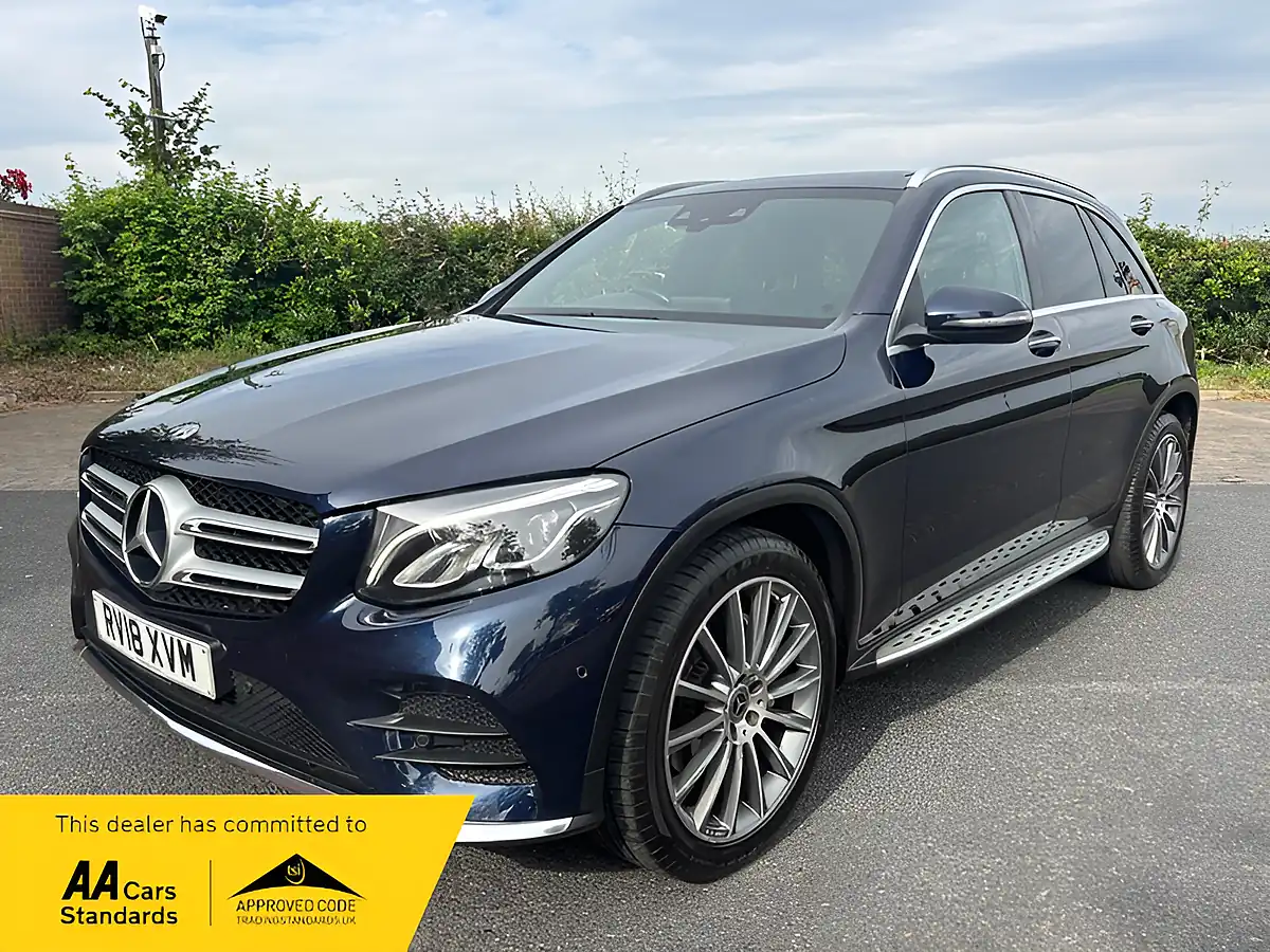 Used 2018 Mercedes Glc AMG Line Premium Plus Mediterranean Blue - Front View