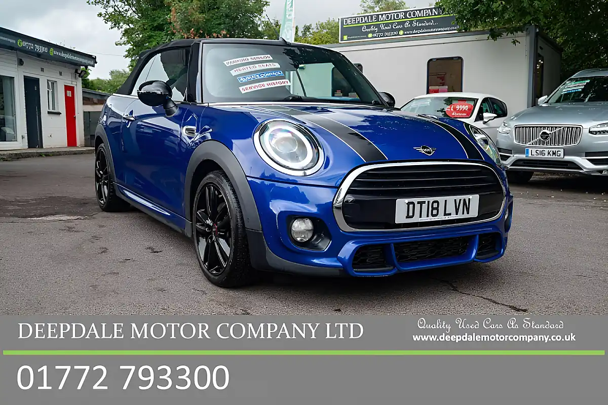 Used 2018 MINI Convertible Cooper Starlight Blue Metallic - Front View