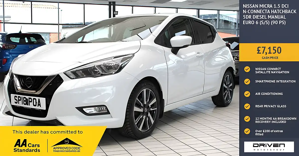 Used 2018 Nissan Micra N-Connecta White - Front View
