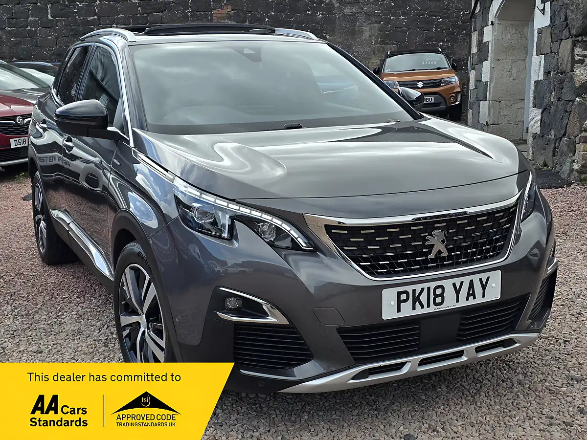 Used 2018 Peugeot 3008 GT Line Nimbus Grey Metallic - Front View