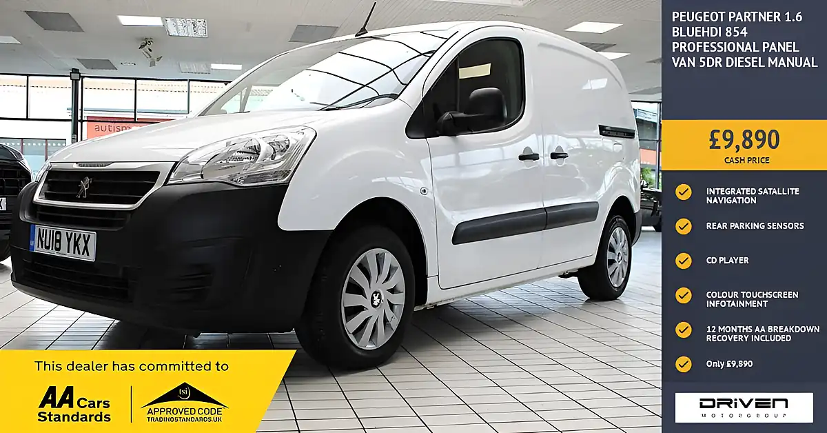 Used 2018 Peugeot Partner Professional White - Front View