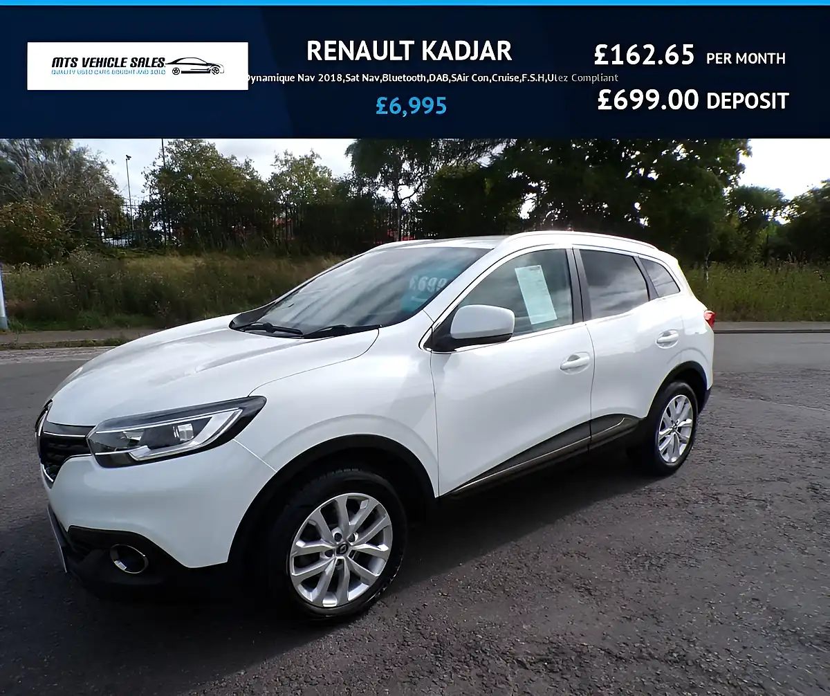 Used 2018 Renault Kadjar Dynamique Nav White - Front View