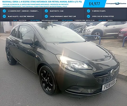 2018 Vauxhall Corsa 1.4i Sting