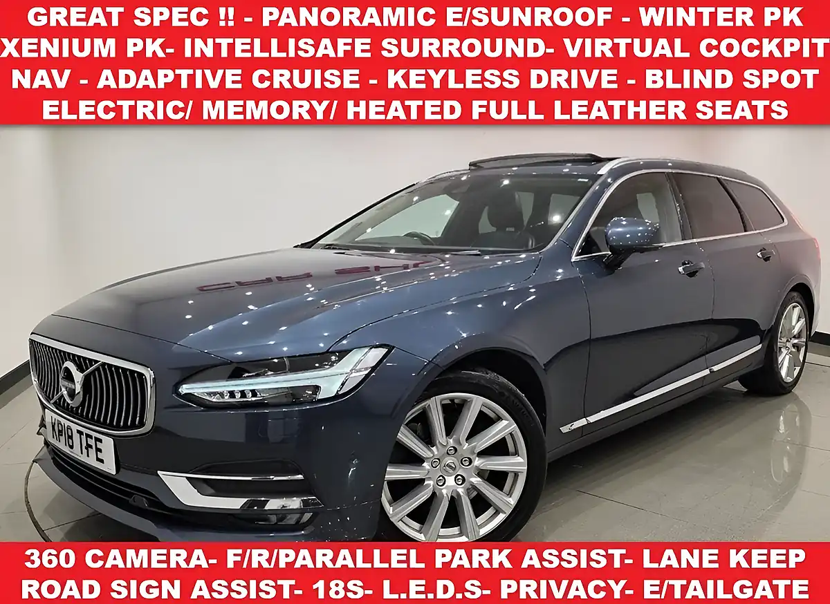 Used 2018 Volvo V90 Inscription Pro Blue - Front View