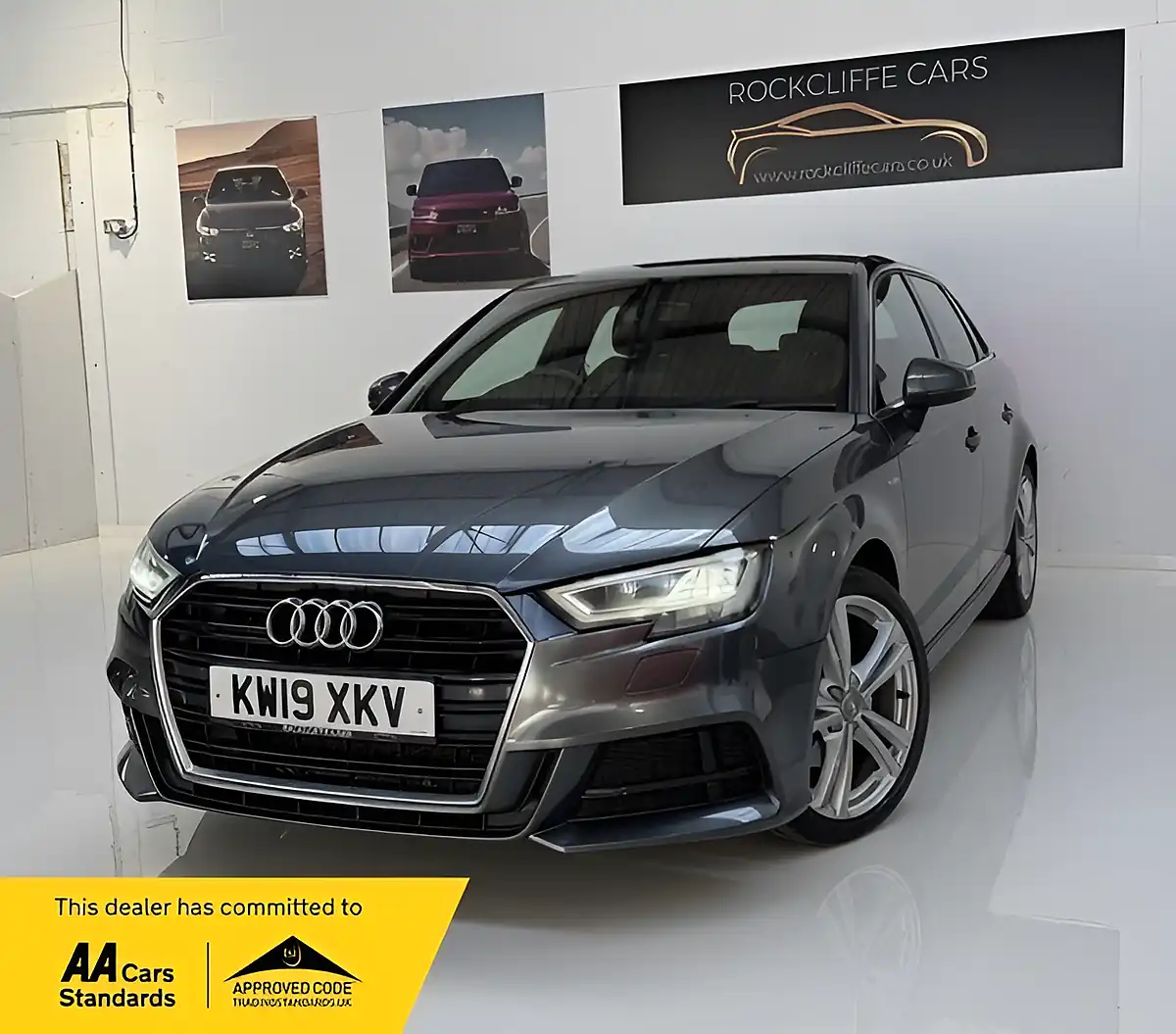 Used 2019 Audi A3 S Line Sportback Grey - Front View