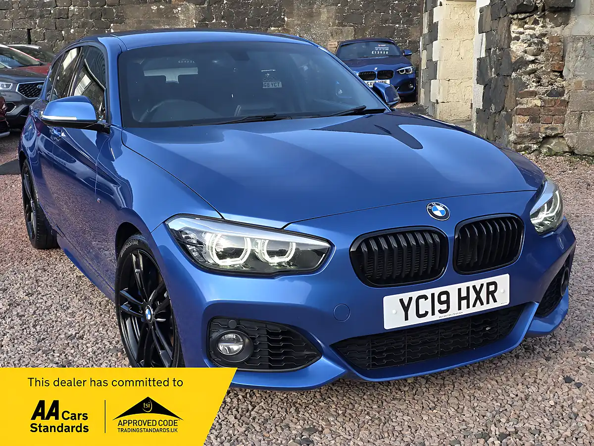 Used 2019 BMW 1 Series M Sport Shadow Edition Estoril Blue Metallic - Front View
