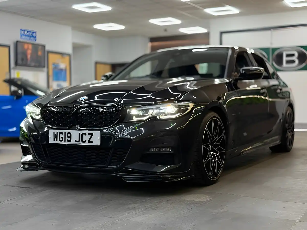 Used 2019 BMW 3 Series M Sport [7X Services, Body Kit and Competition Alloys] Black - Interior and Exterior details 5