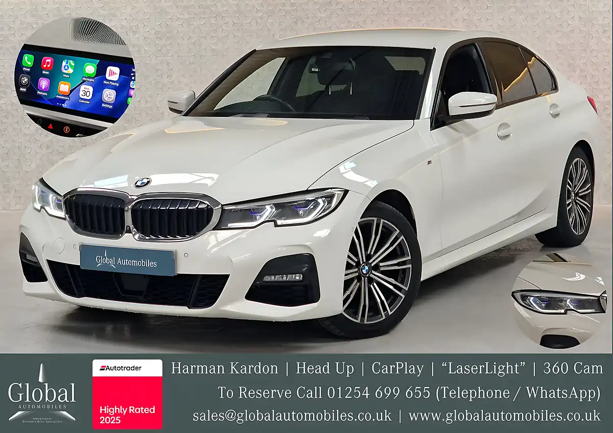 Used 2019 BMW 3 Series M Sport Alpine White - Front View