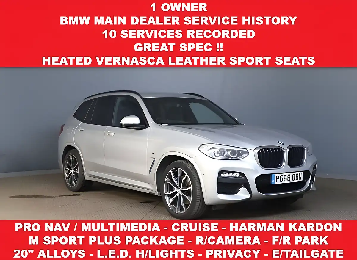Used 2019 BMW X3 M Sport Silver - Front View