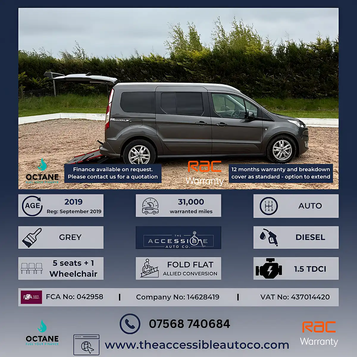 Used 2019 Ford Grand Tourneo Connect Titanium Grey - Front View