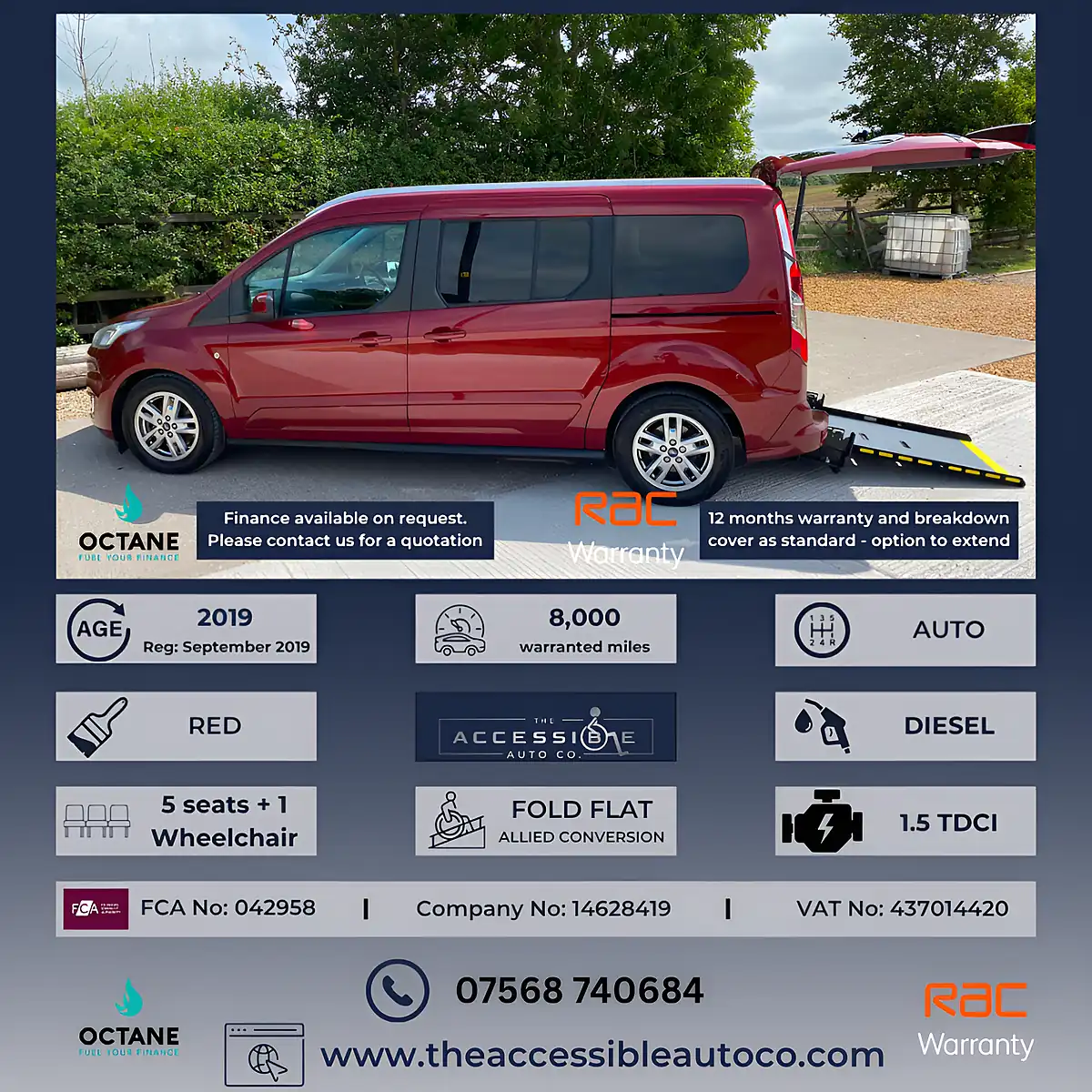 Used 2019 Ford Grand Tourneo Connect Titanium Red - Front View