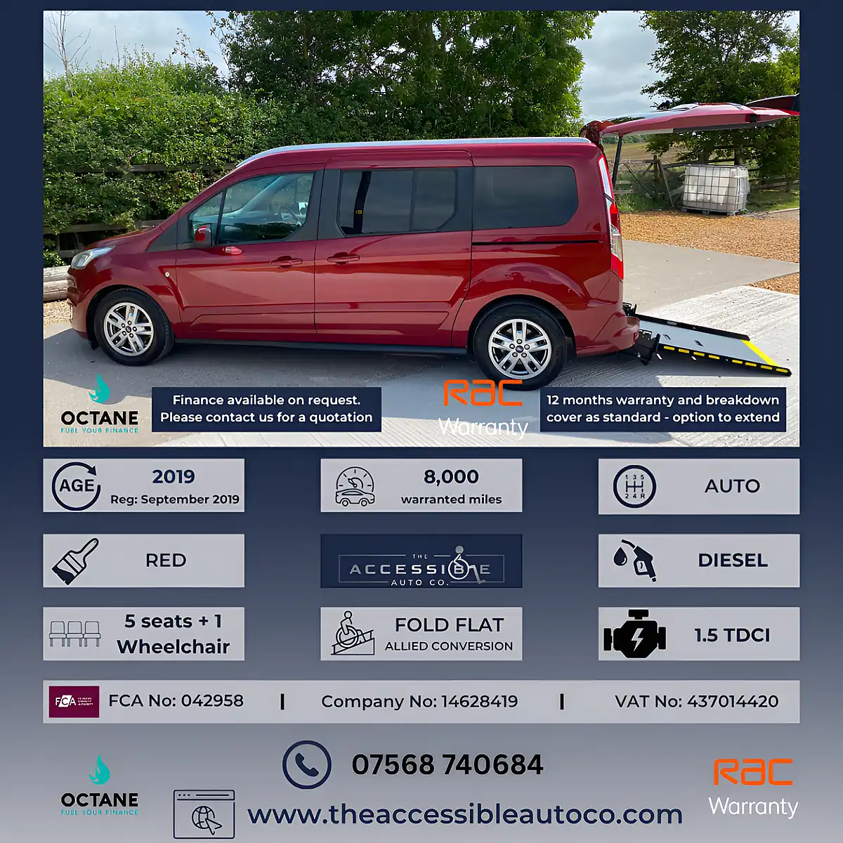 Used 2019 Ford Grand Tourneo Connect Titanium Red - Front View