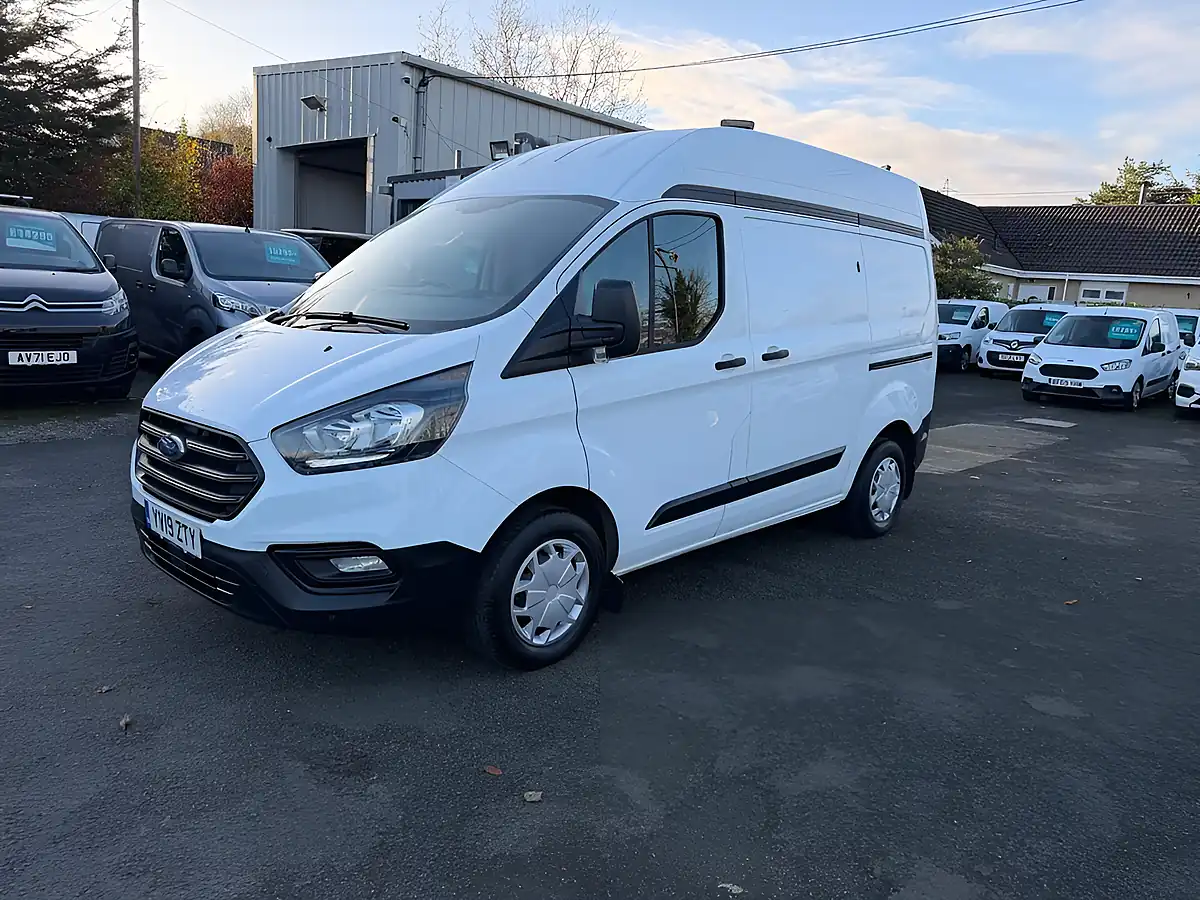 Used 2019 Ford Transit Custom Swb High Roof L1 H2 Panel Van White - Front View