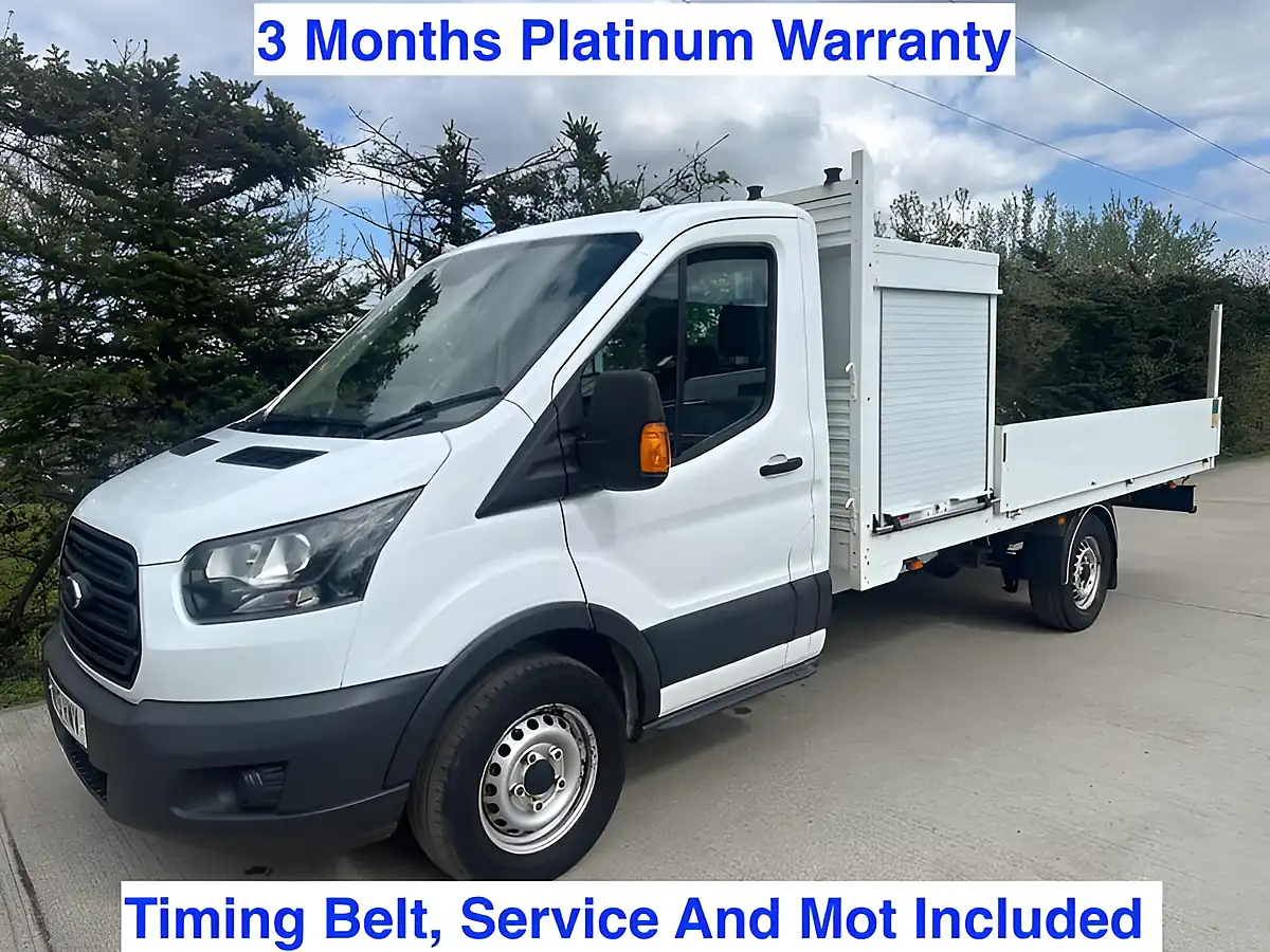 Used 2019 Ford Transit L4 Dropside White - Front View