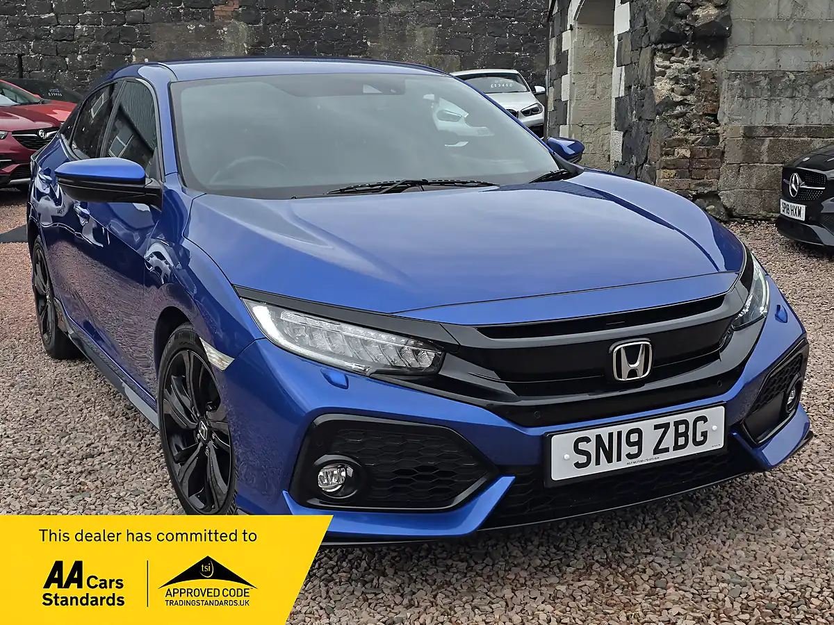 Used 2019 Honda Civic Sport Brilliant Sporty Blue Metallic - Front View