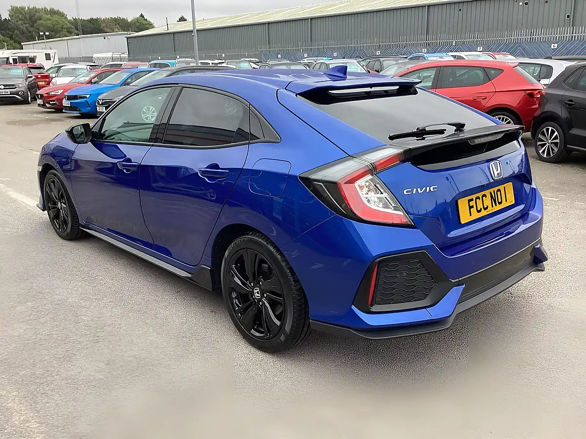 Used 2019 Honda Civic Sport Line Blue - Interior and Exterior details 2
