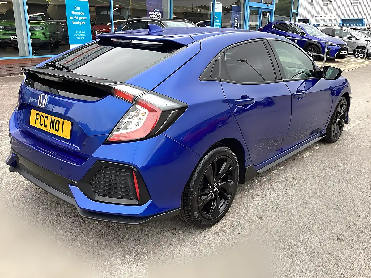 Used 2019 Honda Civic Sport Line Blue - Interior and Exterior details 4
