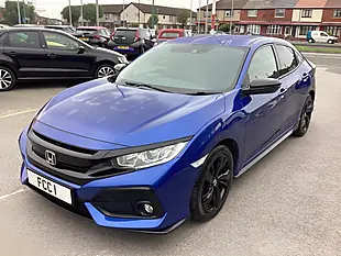 Used 2019 Honda Civic Sport Line Blue - Interior and Exterior details 5