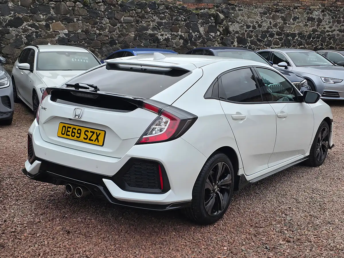 Used 2019 Honda Civic Sport White - Interior and Exterior details 18