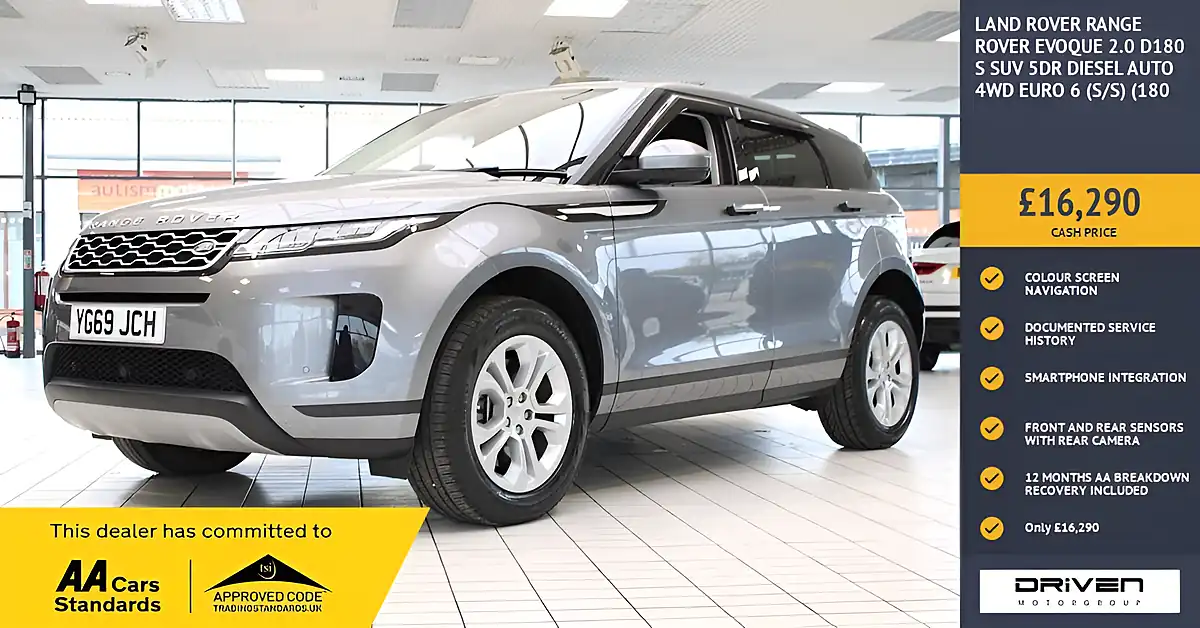 Used 2019 Land Rover Range Rover Evoque S Grey - Front View