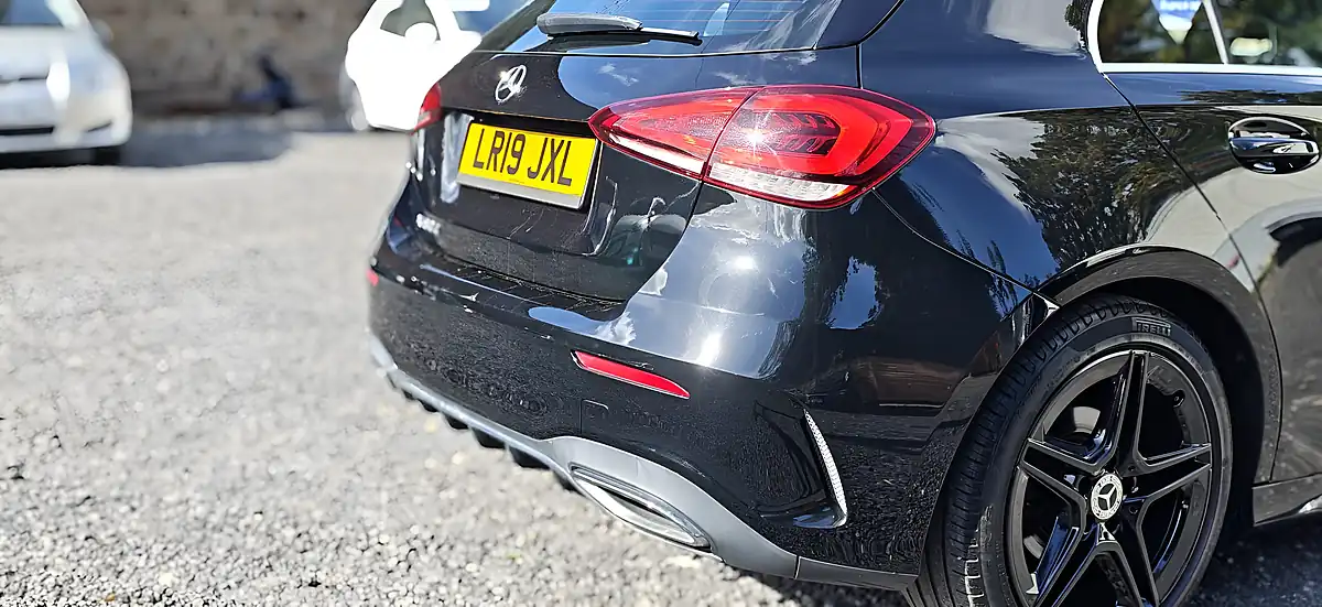 Used 2019 Mercedes a-Class AMG Line Solid Black - Interior and Exterior details 11