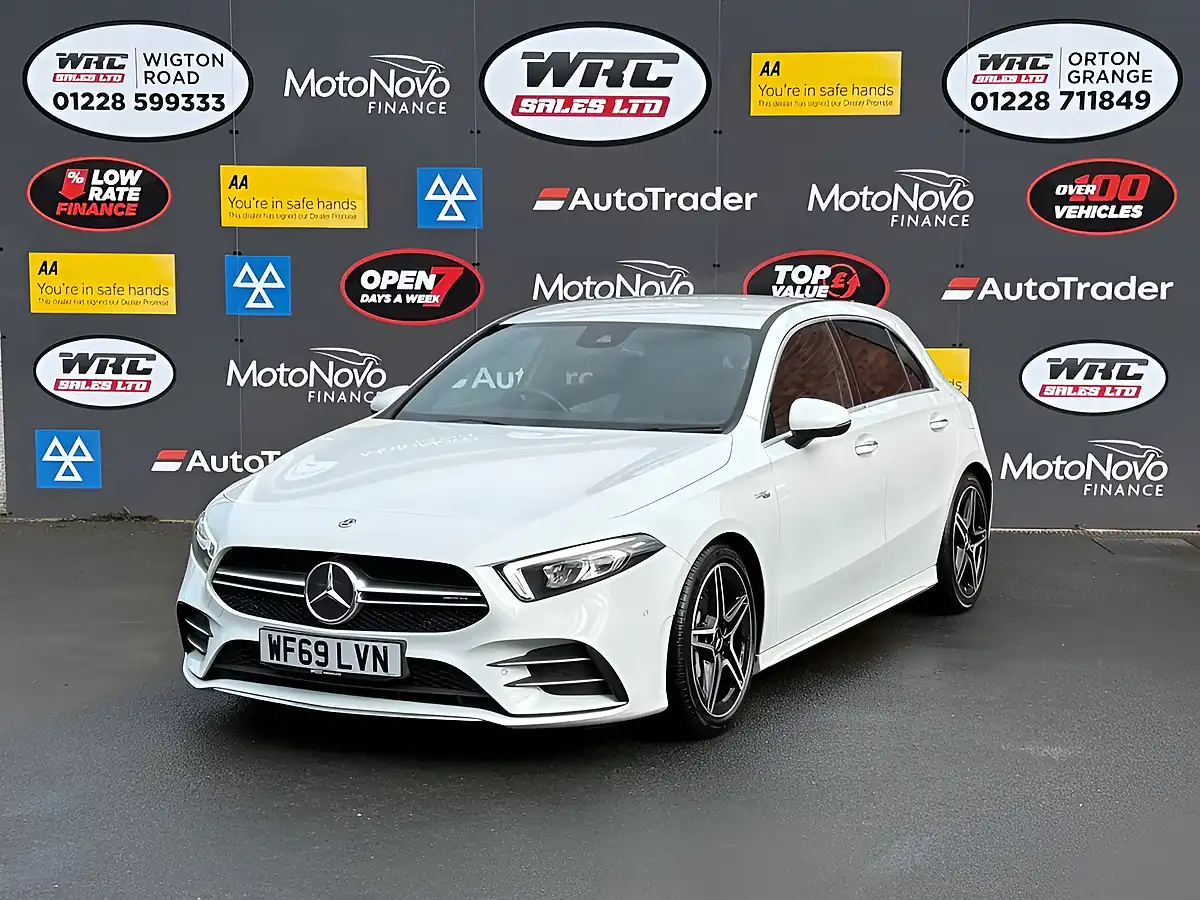 Used 2019 Mercedes-Benz a-Class A35 AMG Premium White - Front View