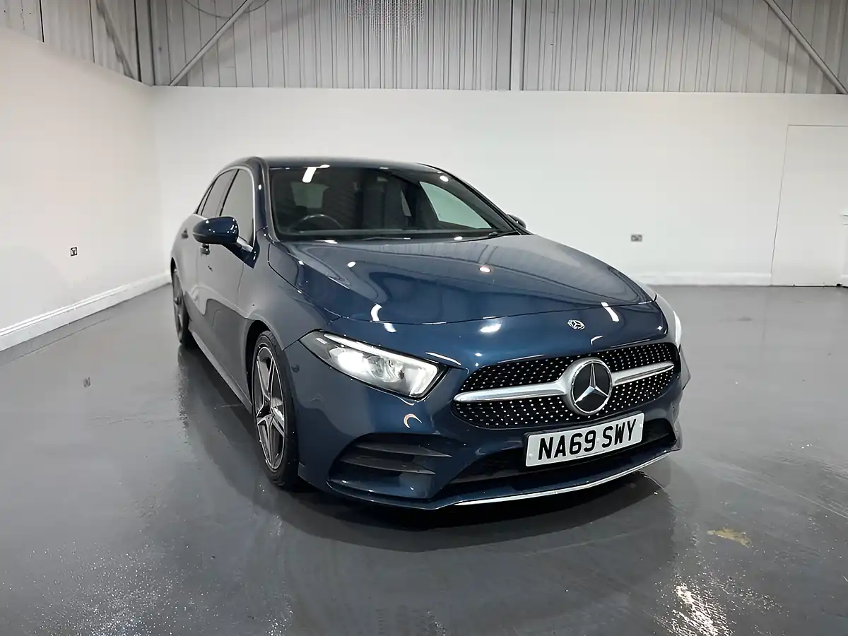 Used 2019 Mercedes-Benz a Class AMG Line Blue - Front View