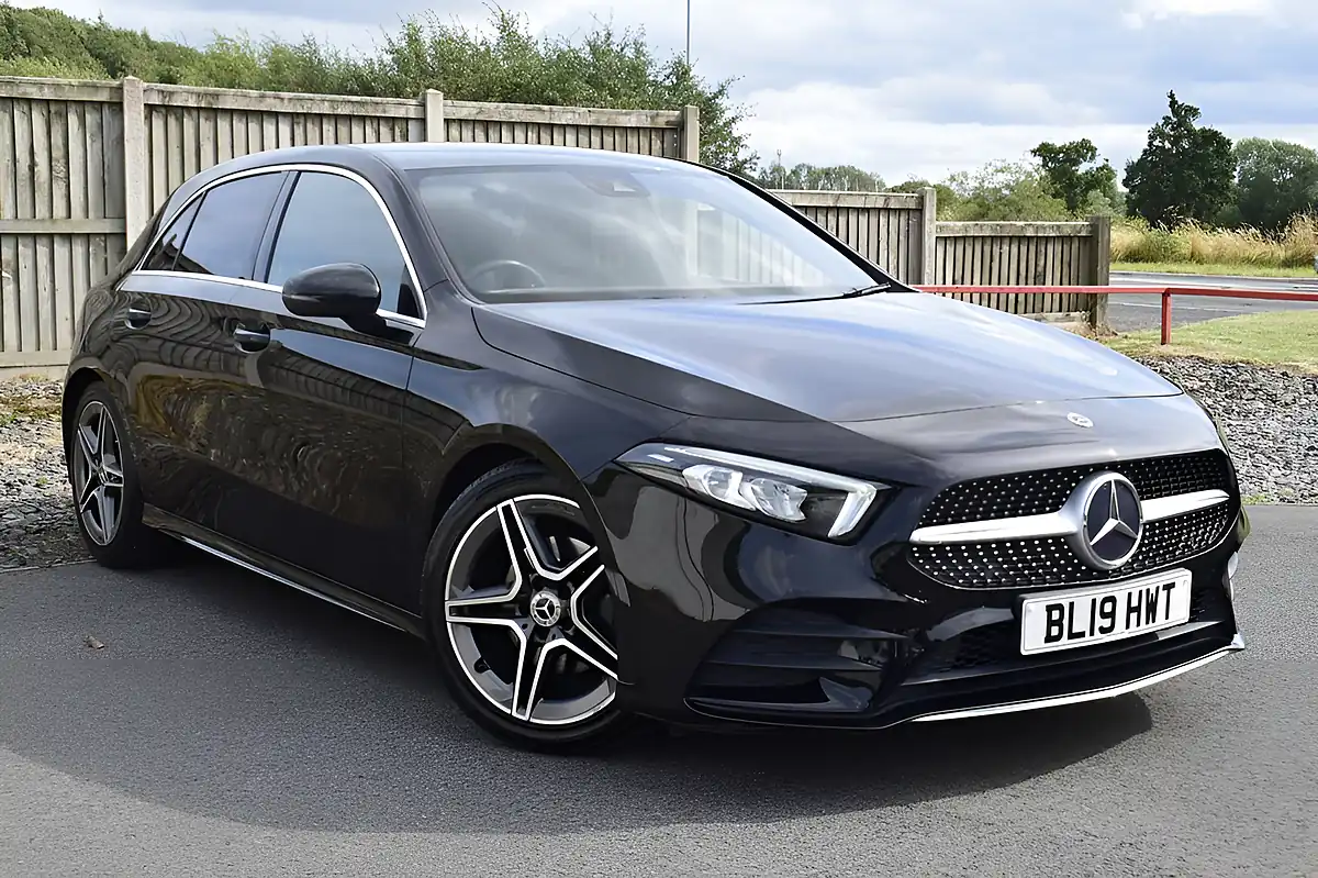 Used 2019 Mercedes-Benz a Class AMG Line Cosmos Black - Front View
