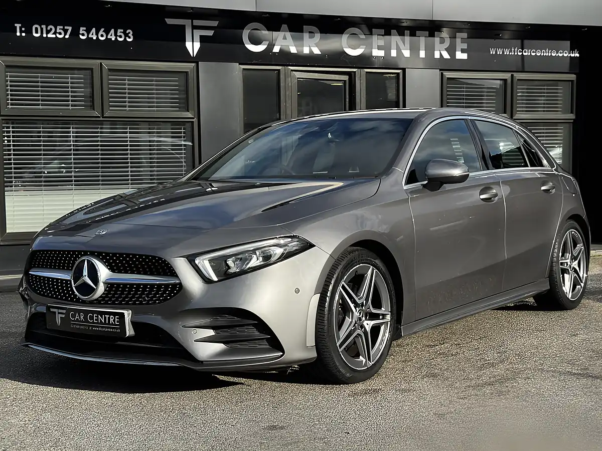 Used 2019 Mercedes-Benz a-Class AMG Line Executive Mountain Grey Metallic - Front View