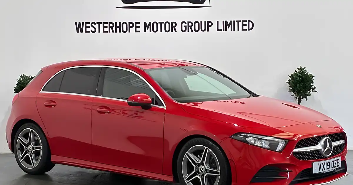 Used 2019 Mercedes-Benz a Class AMG Line (executive) Red - Front View