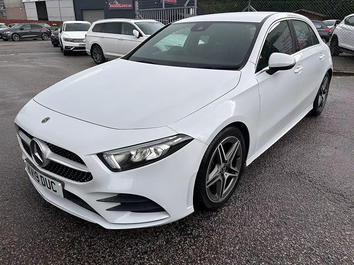 Used 2019 Mercedes-Benz a-Class AMG Line White - Interior and Exterior details 11