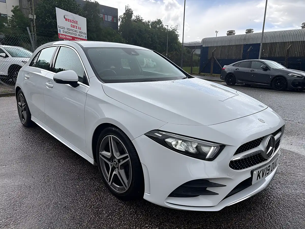 Used 2019 Mercedes-Benz a-Class AMG Line White - Interior and Exterior details 5