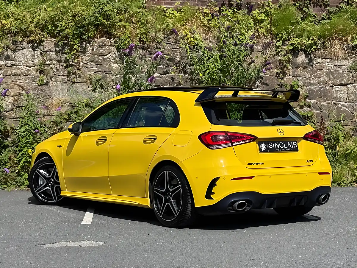Used 2019 Mercedes-Benz a Class Premium Plus Yellow - Interior and Exterior details 4