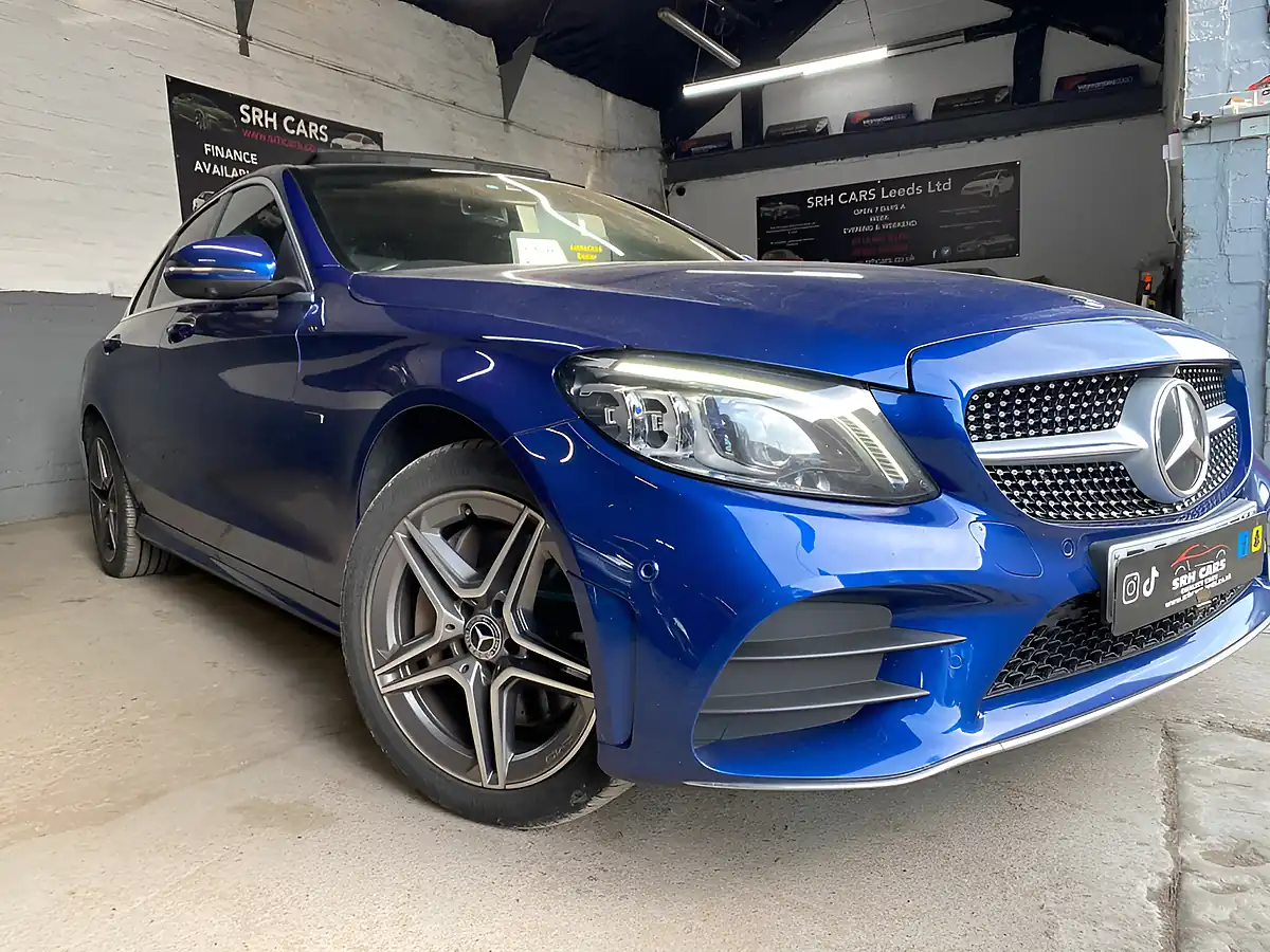 Used 2019 Mercedes-Benz C Class AMG Line Edition (premium Plus) Blue - Front View