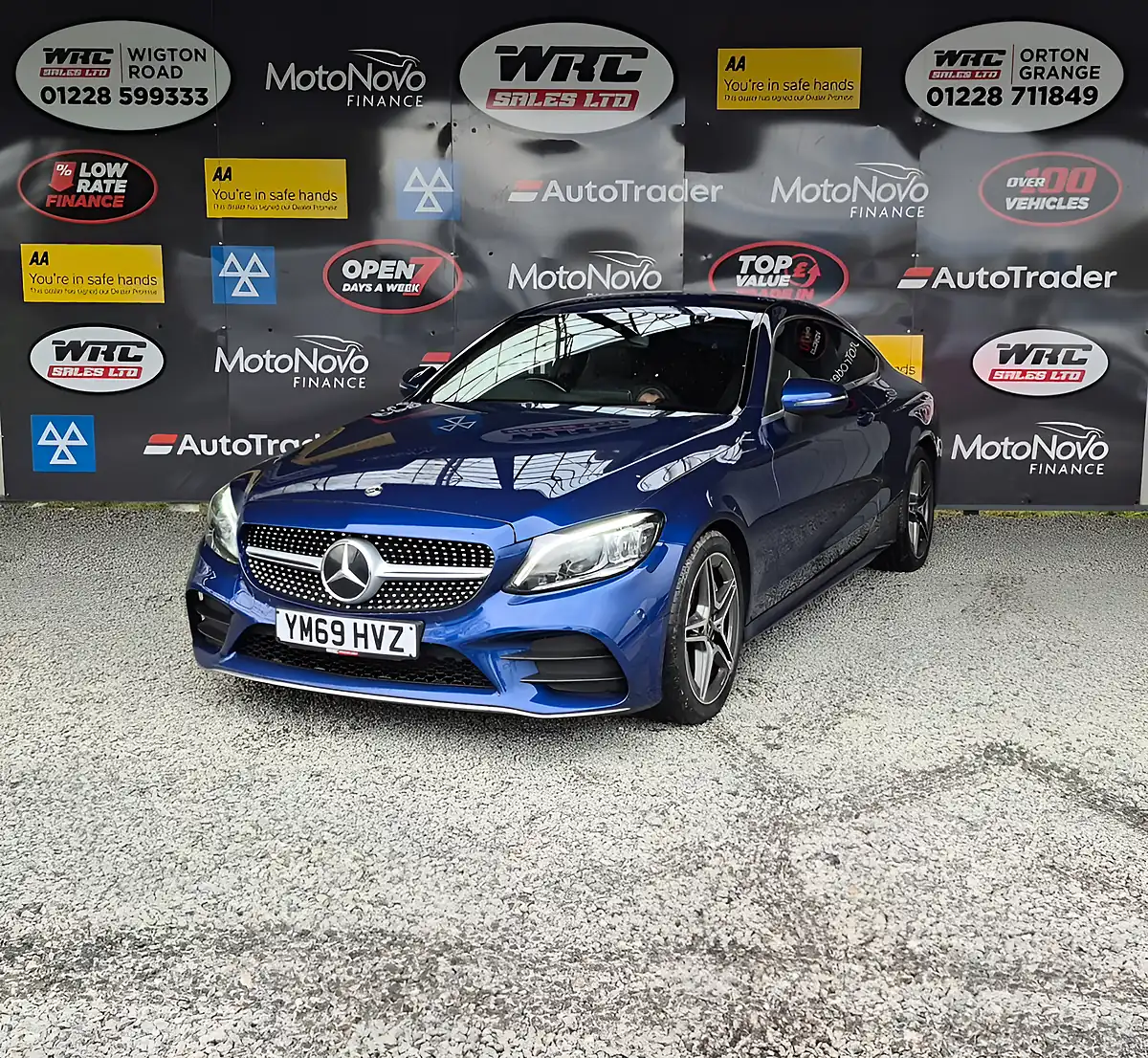 Used 2019 Mercedes-Benz C-Class AMG Line (premium) Blue - Front View