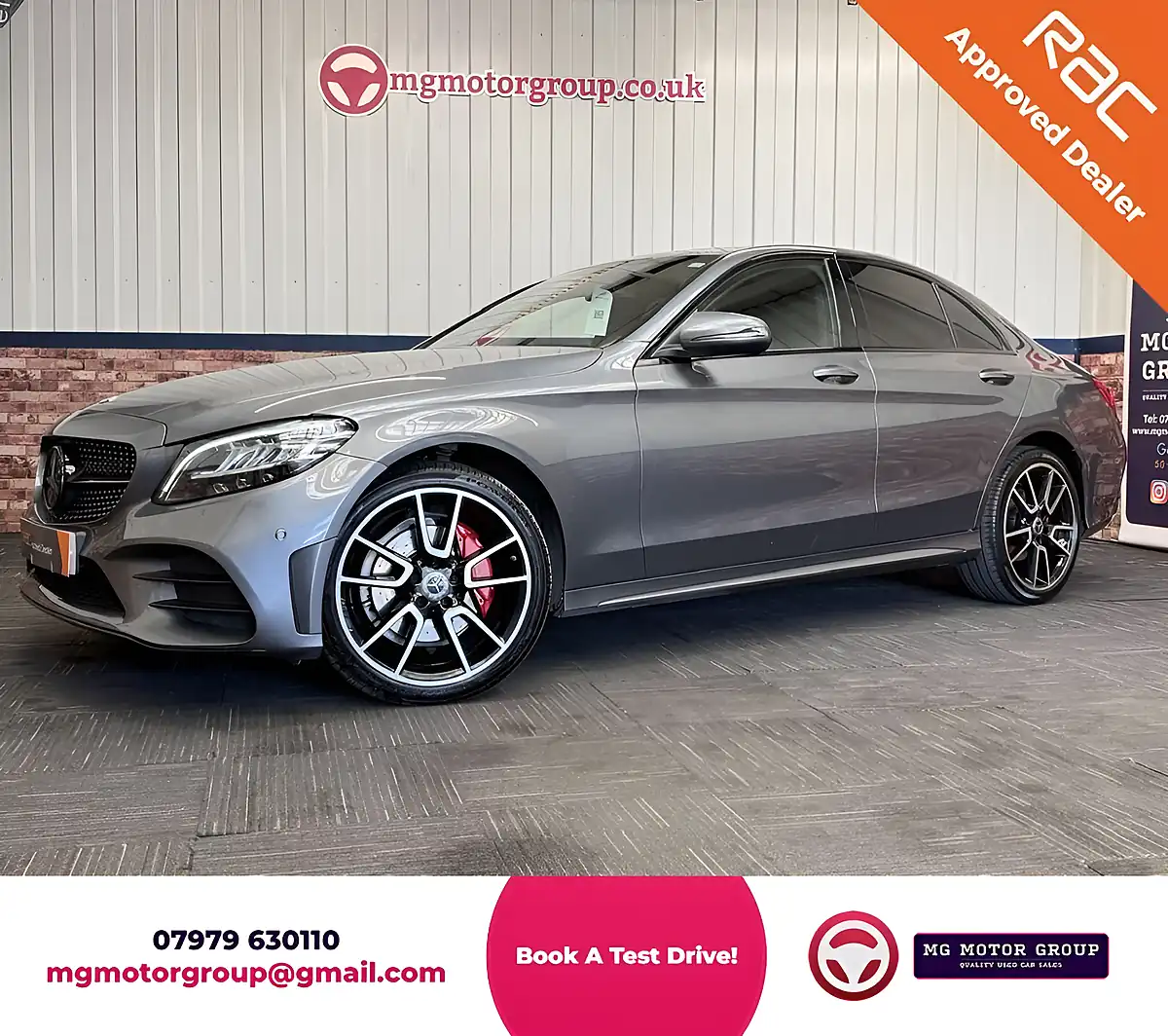 Used 2019 Mercedes-Benz C-Class AMG Line Selenite Grey - Front View