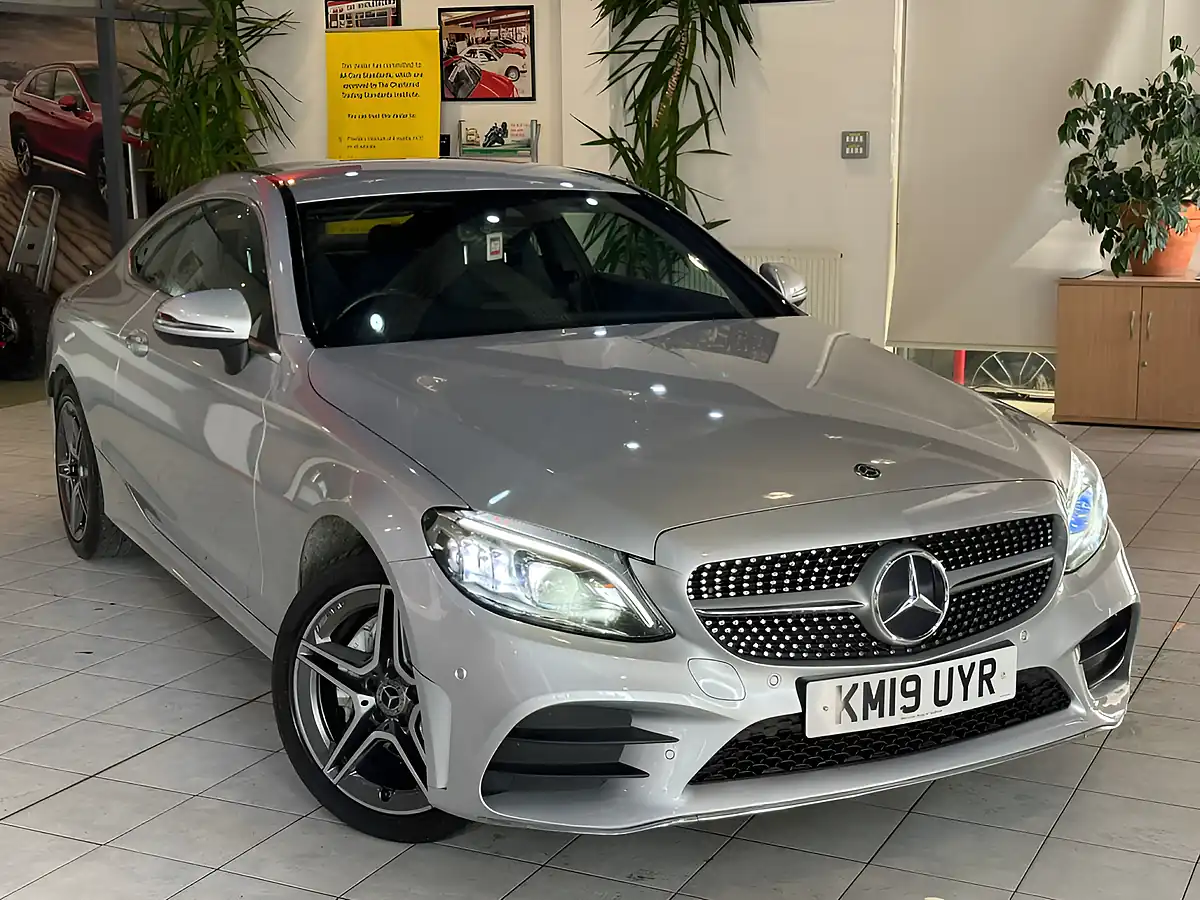 Used 2019 Mercedes-Benz C Class AMG Line Silver - Front View