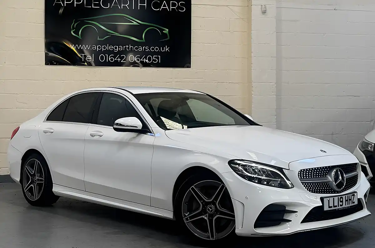 Used 2019 Mercedes-Benz C Class AMG Line White - Interior and Exterior details 12