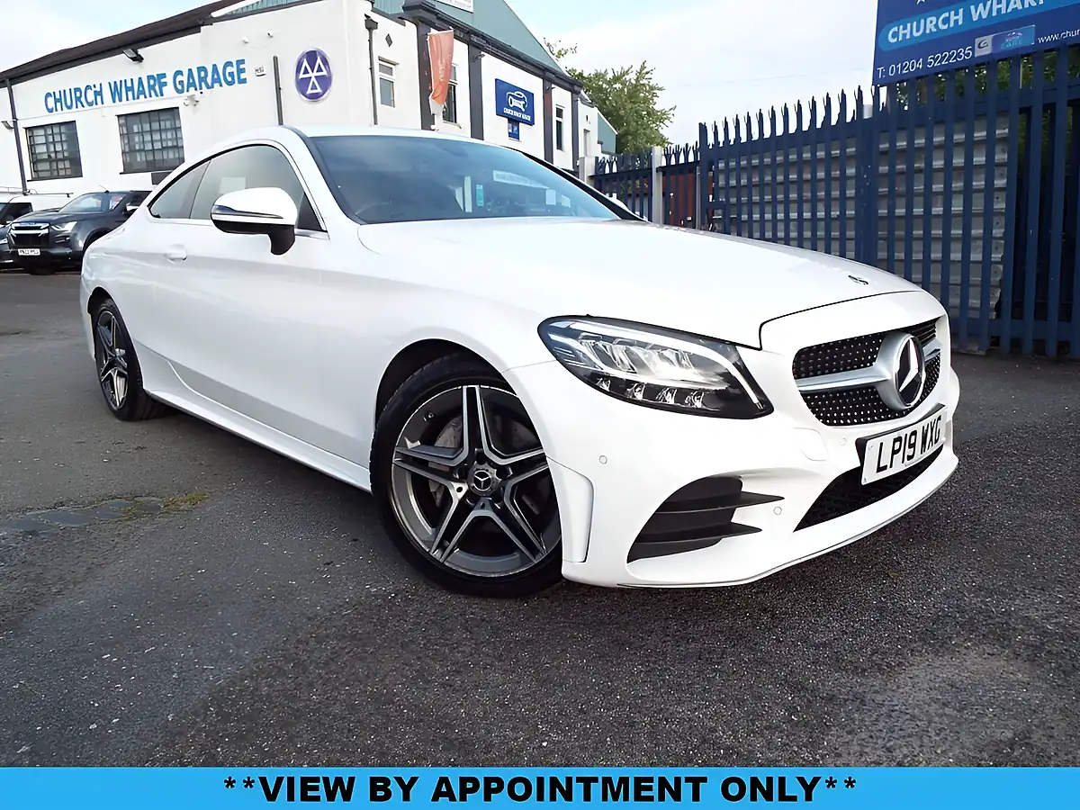 Used 2019 Mercedes-Benz C Class AMG Line White - Front View
